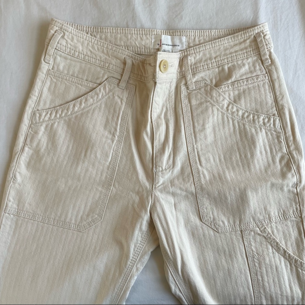 Cream Anthropologie Carpenter Pants